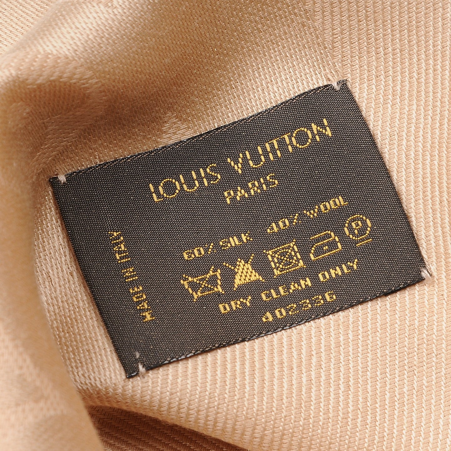 Silk Wool Monogram Rock Shawl Gold