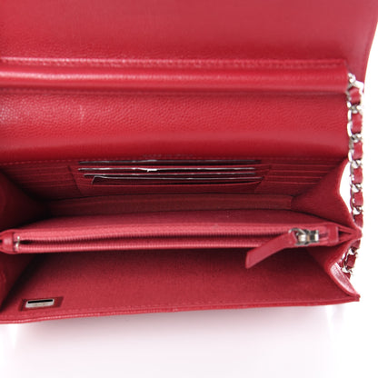 Chanel Caviar Quilted Square Wallet On Chain WOC Pink 5 of 10