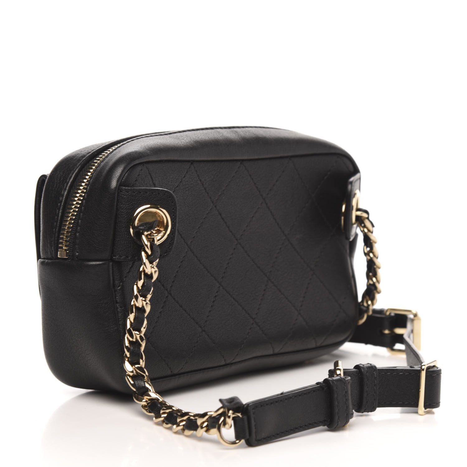 Chanel Calfskin Stitched Casual Trip Waist Bag Black 3 of 13