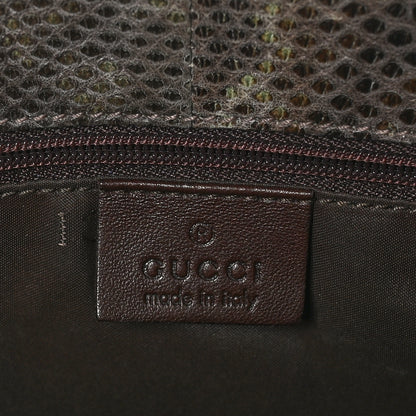 Gucci Snakeskin Bardot Shoulder Bag Green Brown 6 of 10
