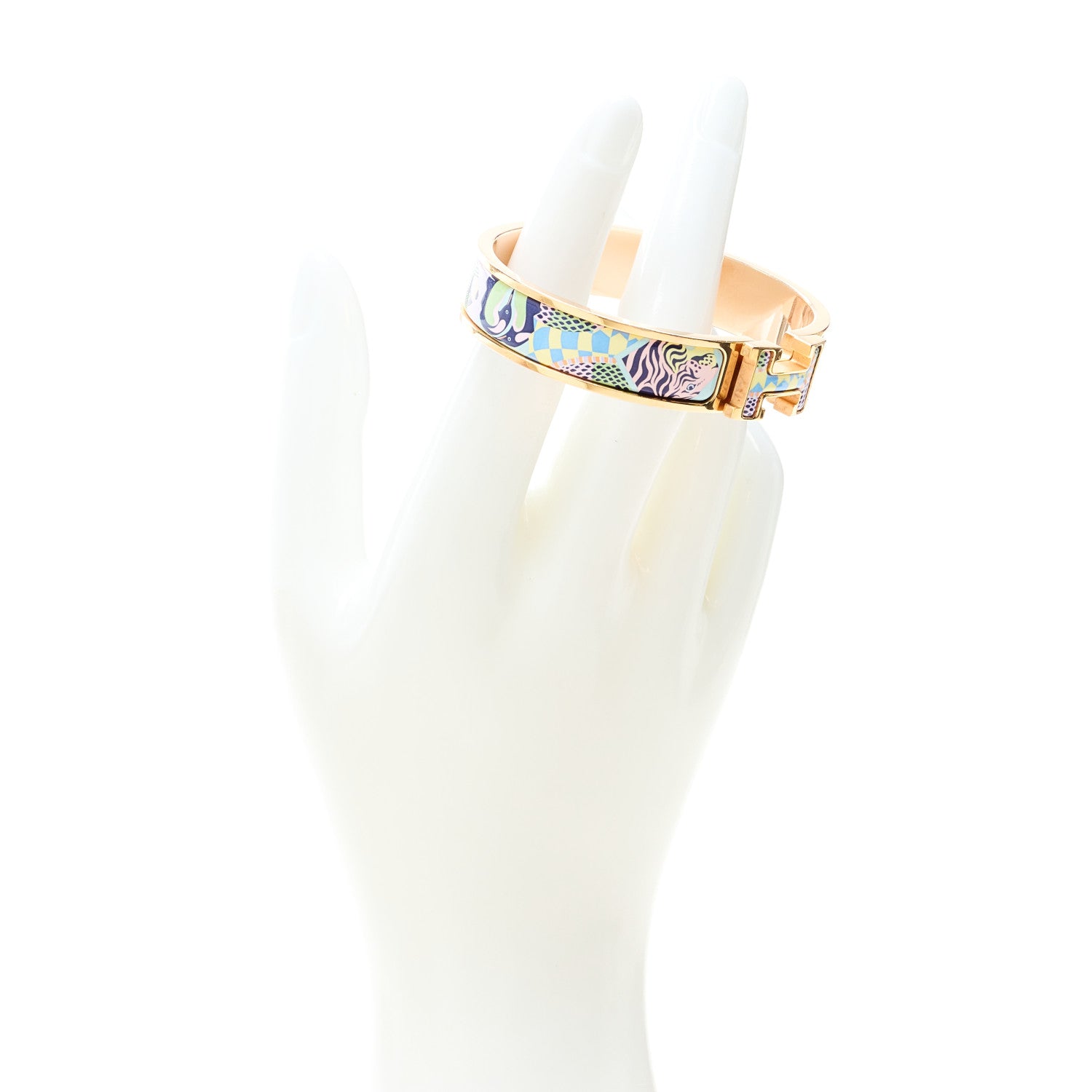 Hermes Enamel Printed Narrow Lanternes Ballons et Cocarde Clic Clac H Bracelet PM Multicolor 1 of 3