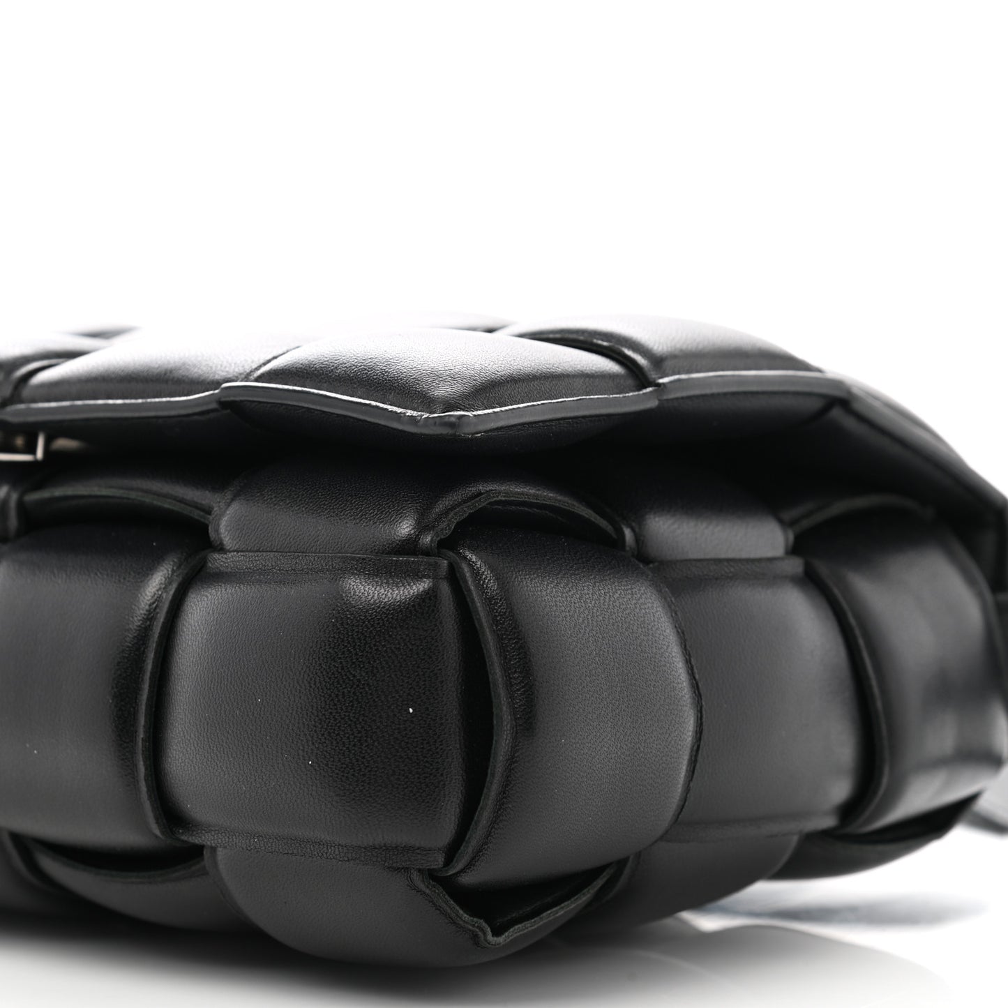 Nappa Maxi Intreccio Padded Cassette Crossbody Bag Black