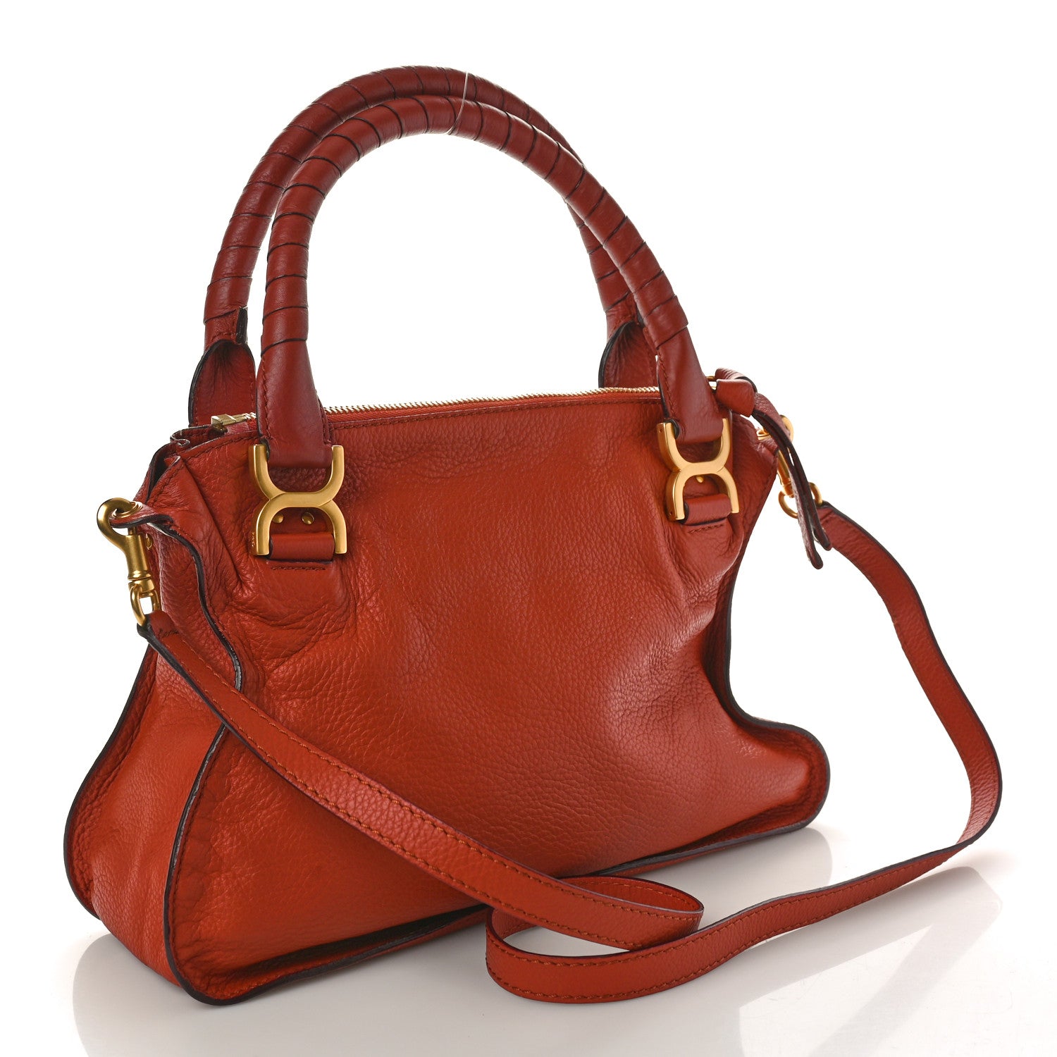 Chloe Calfskin Medium Marcie Satchel Whiskey 2 of 10