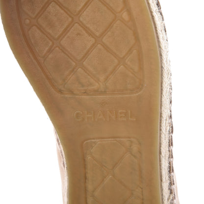 Chanel Lambskin CC Espadrilles 40 Beige Black 6 of 8