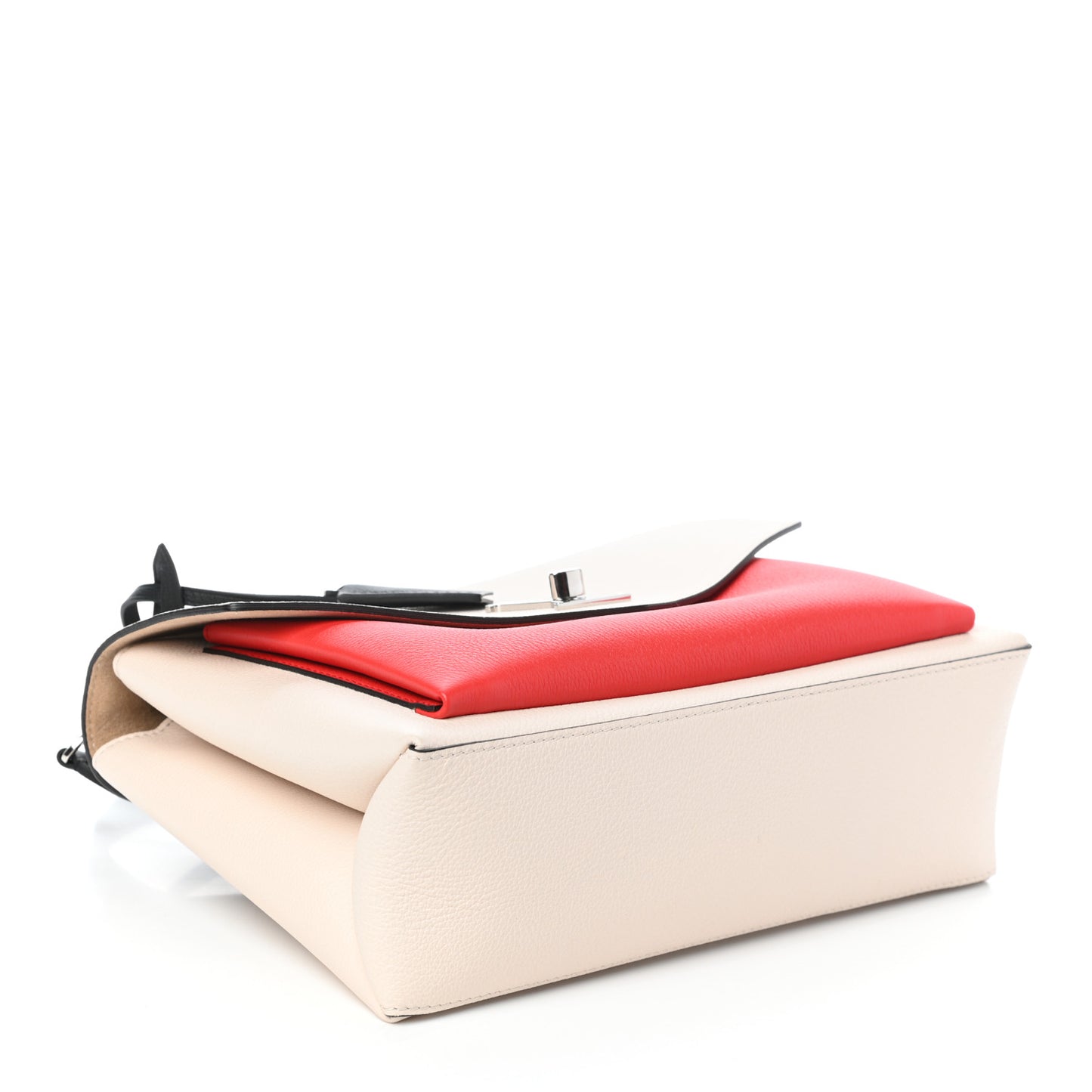 Soft Calfskin My Lockme Top Handle Kabuki Red Quartz Black