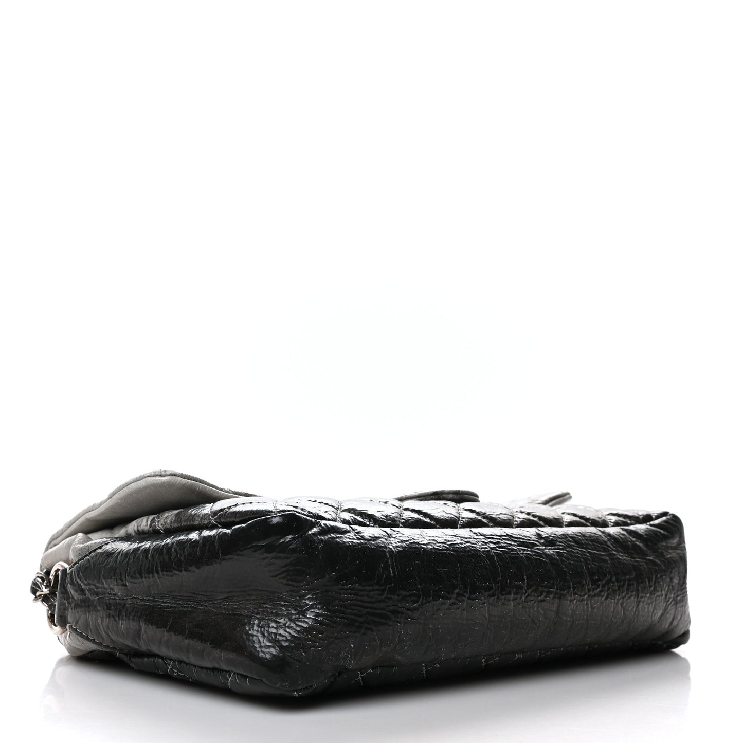 Vinyl Quilted Jumbo Melrose Degrade Flap Black