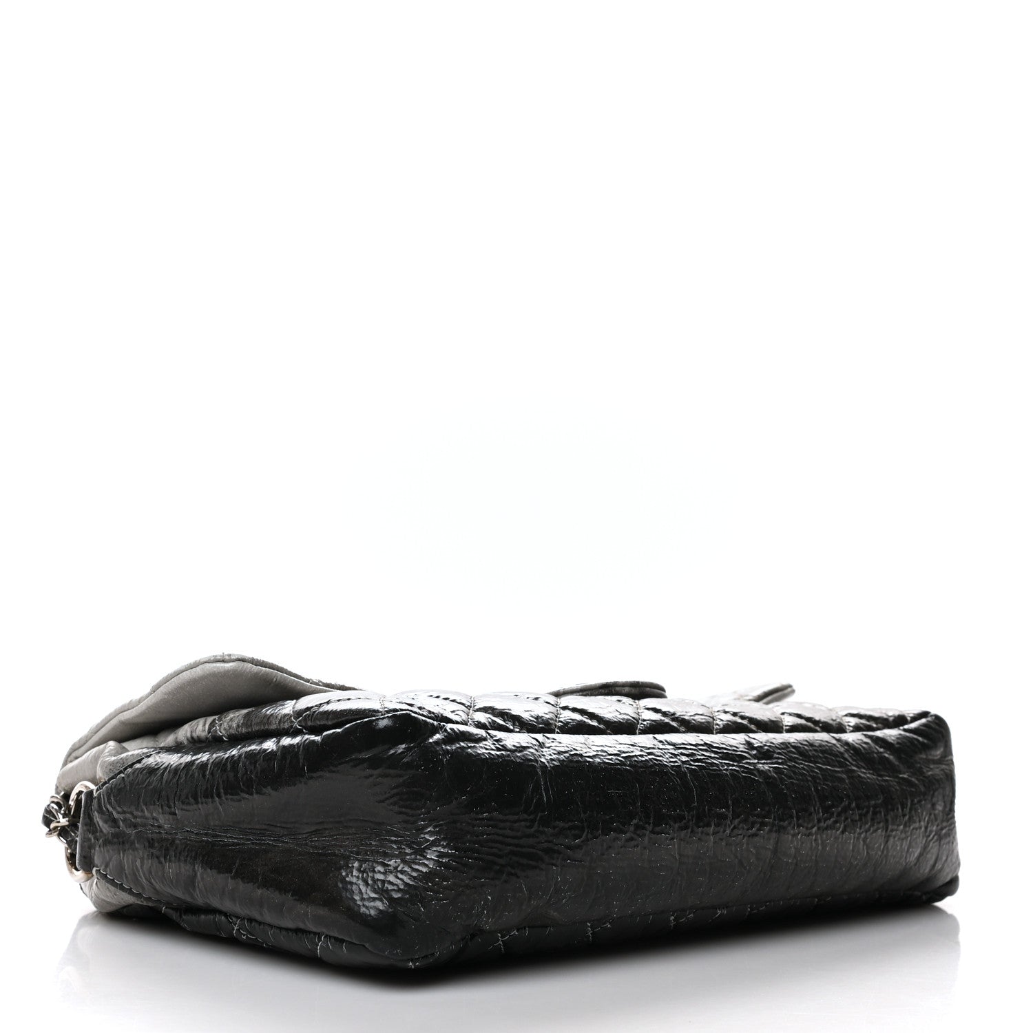 Chanel Vinyl Quilted Jumbo Melrose Degrade Flap Black 4 of 10