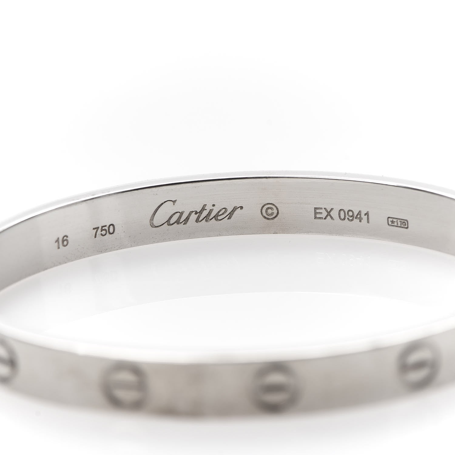 Cartier 18K White Gold LOVE Bracelet 16 4 of 5