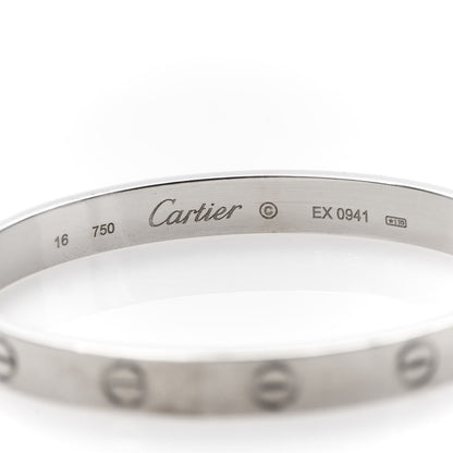 Cartier 18K White Gold LOVE Bracelet 16 4 of 5