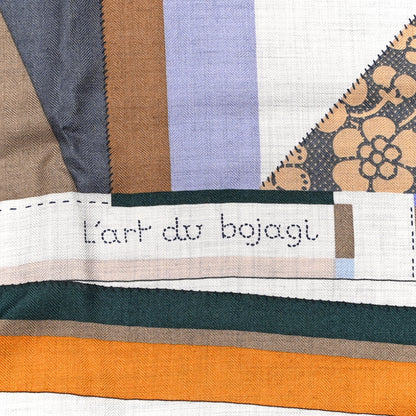 Hermes Cashmere Silk L'Art du Bojagi Shawl 140 Gris Chine Lavande 6 of 6
