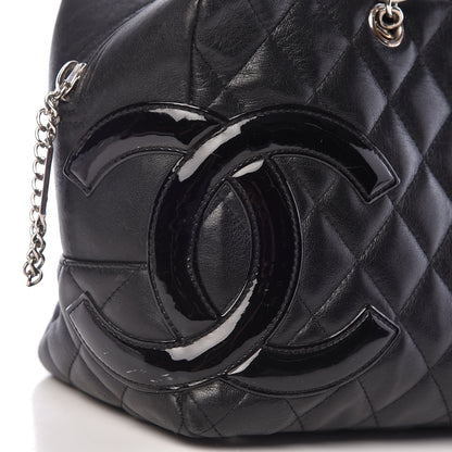Chanel Calfskin Quilted Large Cambon Bowler Black 22 of 23