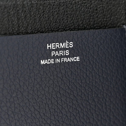 Hermes Evercolor Chevre Mysore Open Vertical Card Holder Bleu Nuit Black 6 of 6