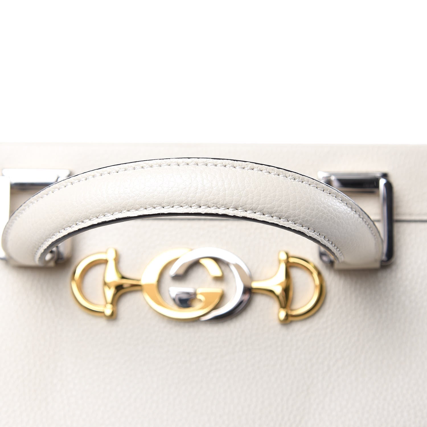 Gucci Grainy Calfskin Medium Zumi Top Handle Bag Mystic White 10 of 10