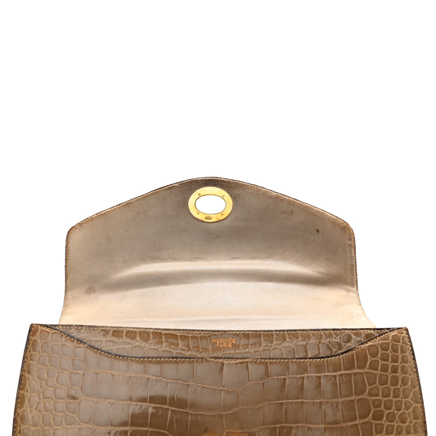 Hermes Shiny Porosus Crocodile Sac Boutonniere Griege 12 of 20