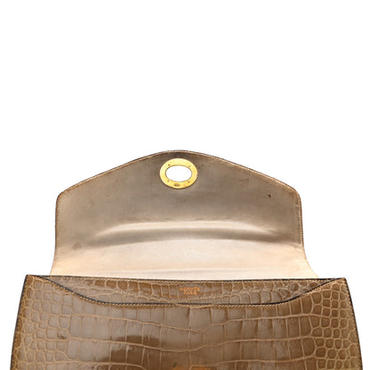 Hermes Shiny Porosus Crocodile Sac Boutonniere Griege 12 of 20