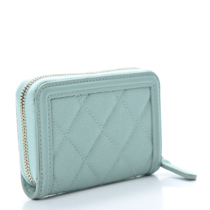 Chanel Caviar Quilted Filigree Coin Purse Blue 3 of 8