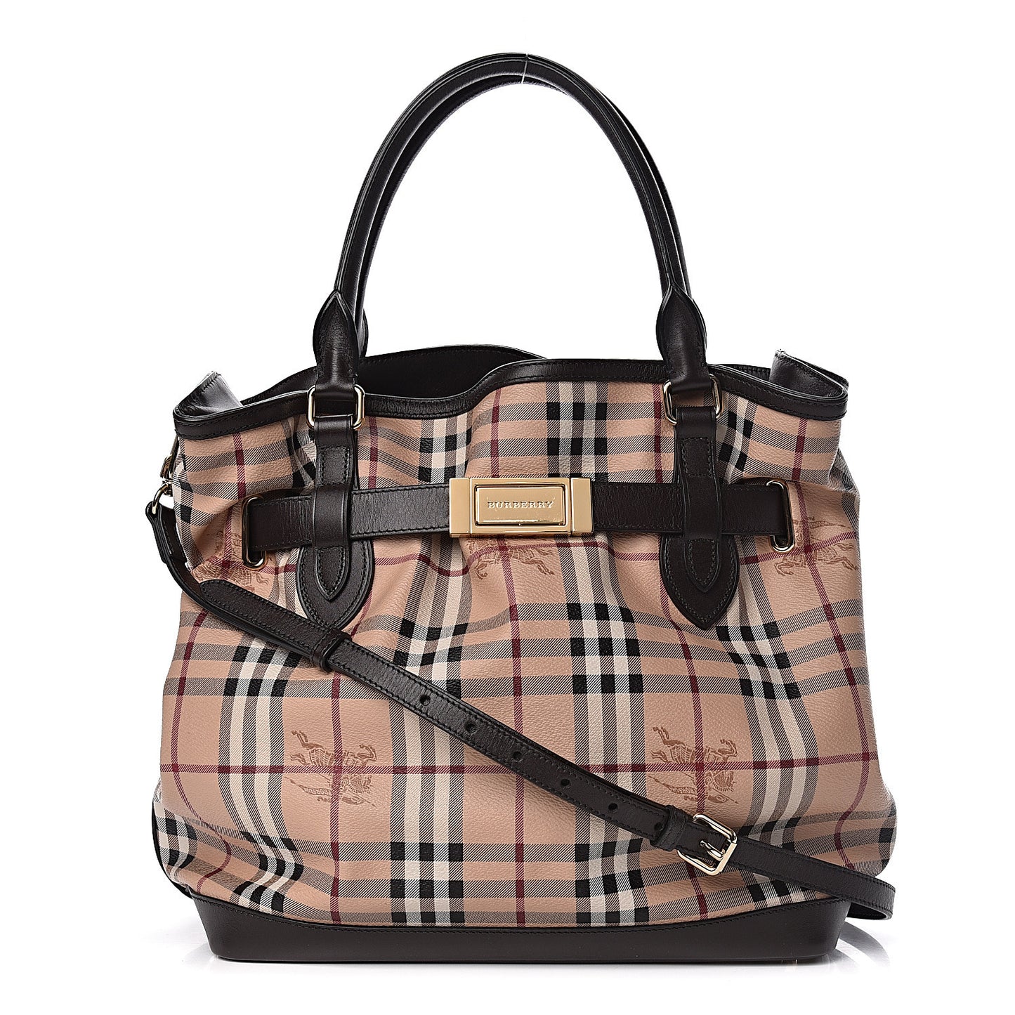 Haymarket Check Medium Golderton Tote Chocolate