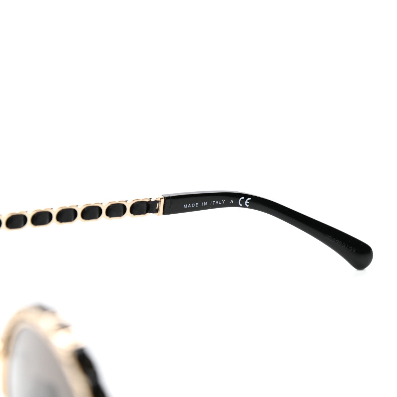 Chanel Metal Calfskin Round Chain Sunglasses 4265-Q Black 6 of 8