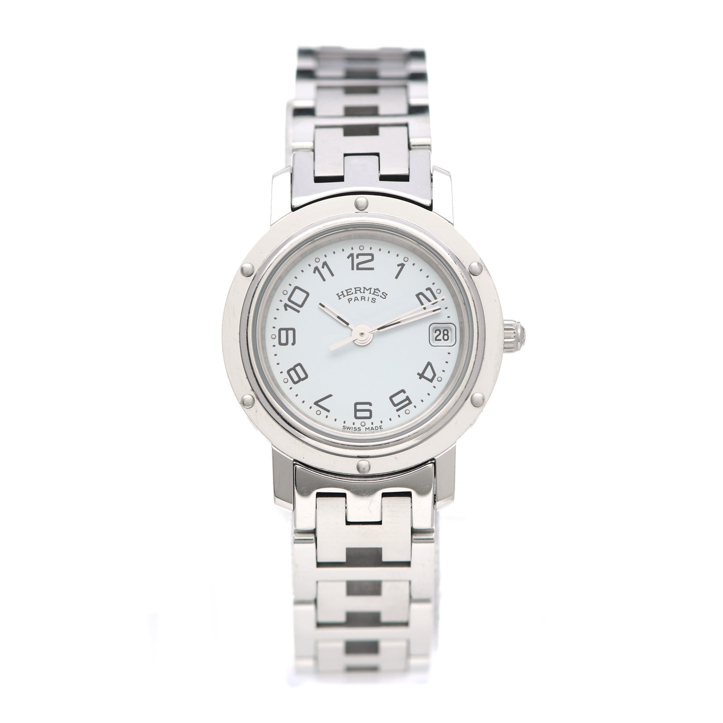 Stainless Steel 24mm Clipper Quartz Watch White