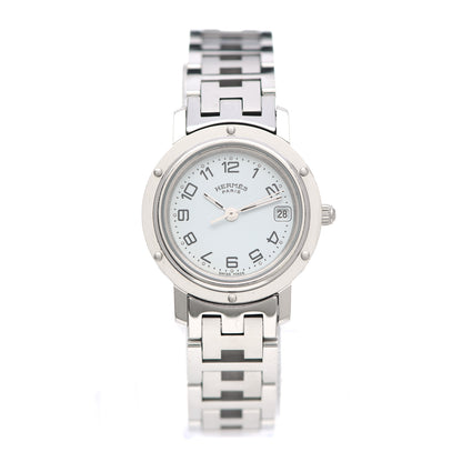 Hermes Stainless Steel 24mm Clipper Quartz Watch White 1 of 4