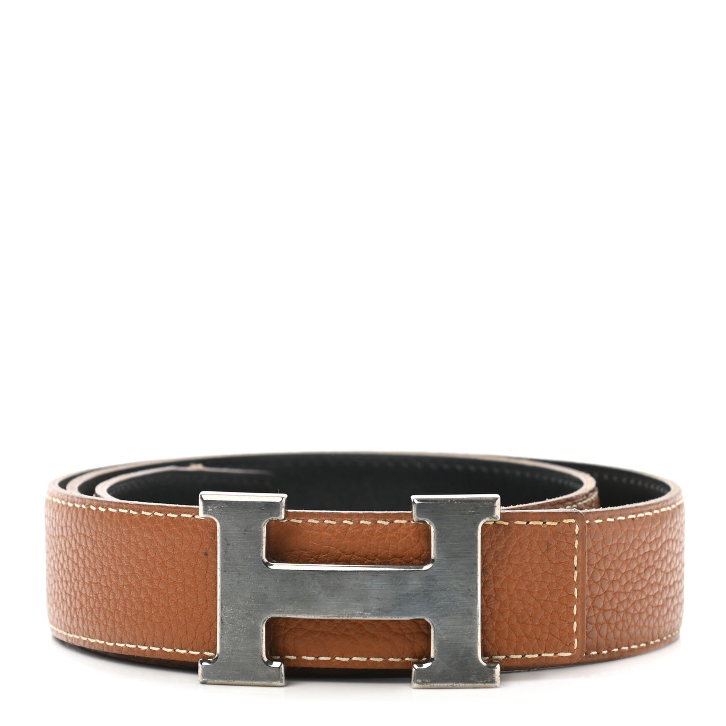 Togo Box H Belt 85 Gold Black