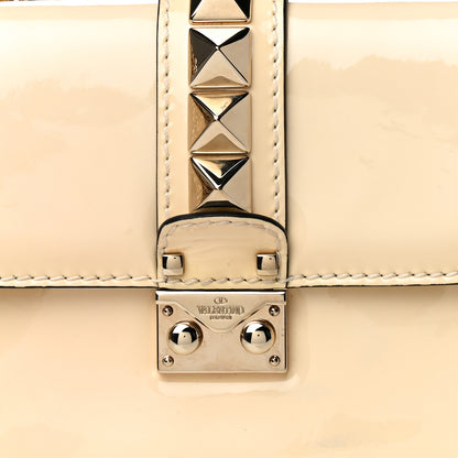 Valentino Garavani Patent Small Glam Lock Rockstud Flap Ivory 7 of 13