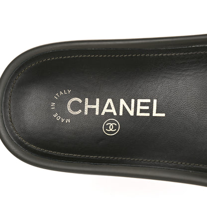 Chanel Canvas Chain Flat Sandals 39 Khaki 7 of 10