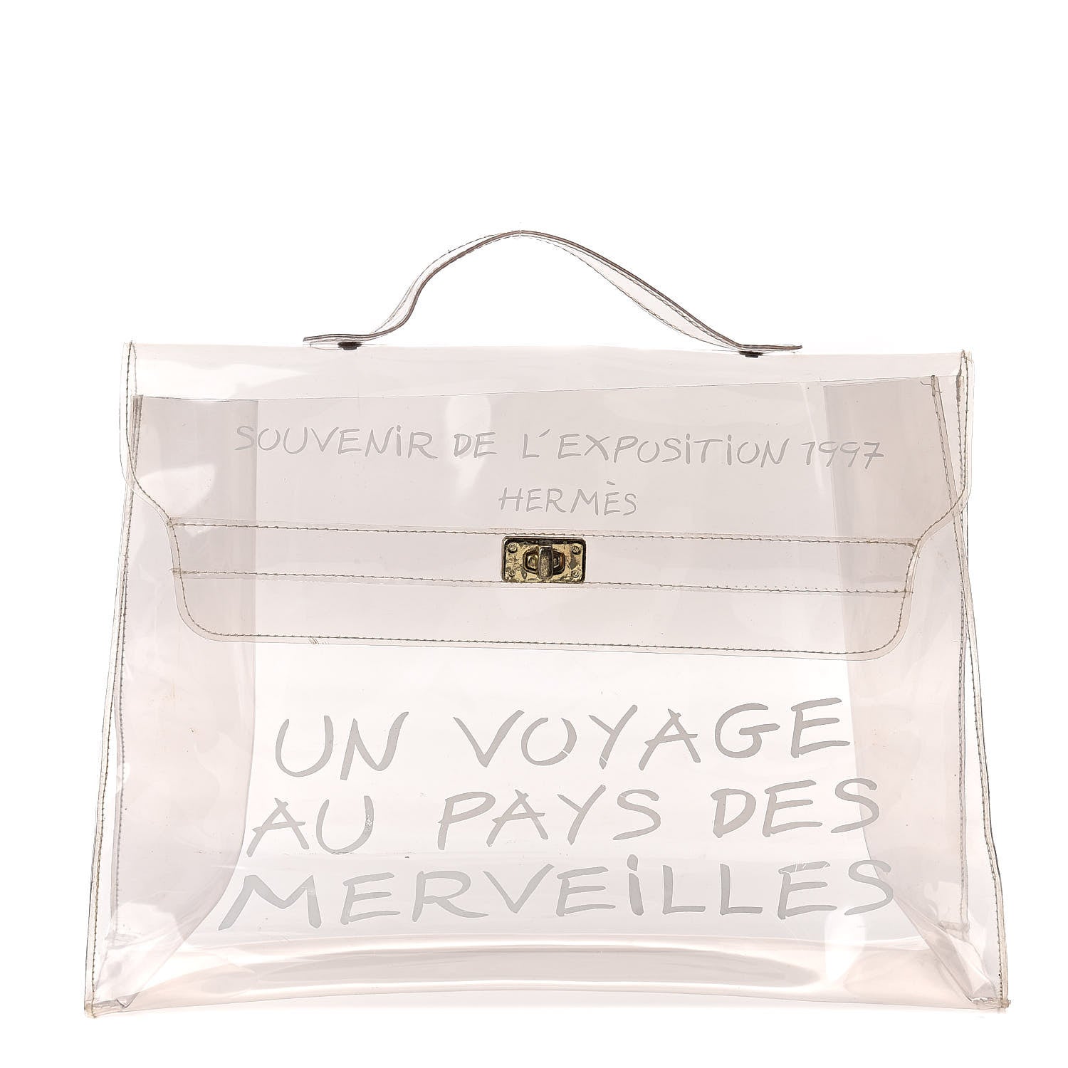 Hermes Vinyl Souvenir De L'Exposition Kelly Transparent 1 of 7