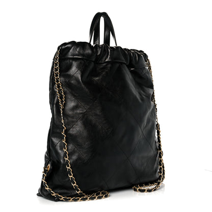 Chanel Shiny Calfskin Quilted Chanel 22 Backpack Black 3 of 9