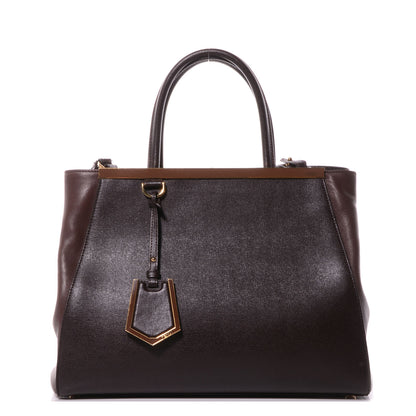 Fendi Vitello Elite Flamingo Regular 2Jours Tote Moro Marrone Nocciola 1 of 13