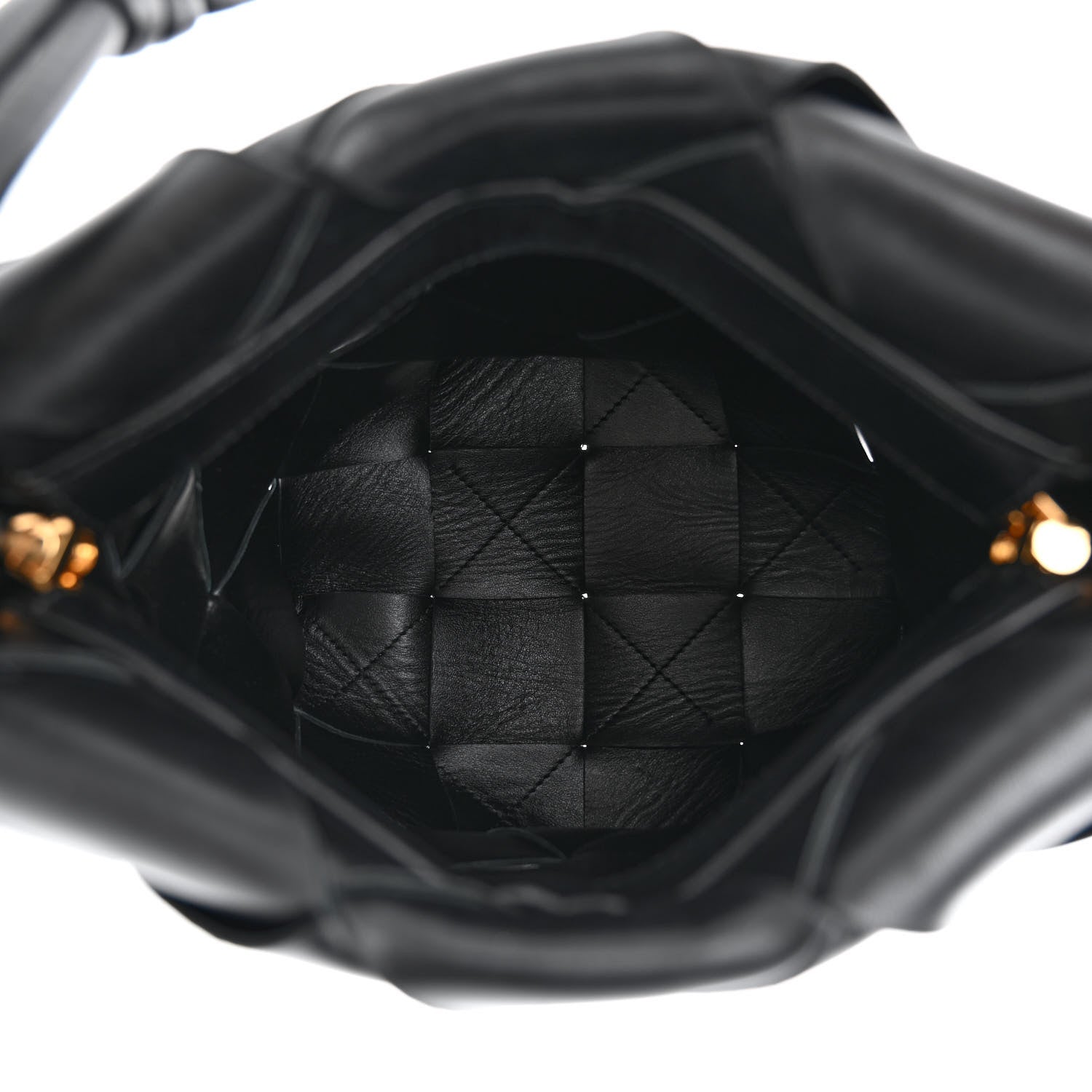 Bottega Veneta Nappa Maxi Intrecciato Clasp Bucket Bag Black 5 of 10