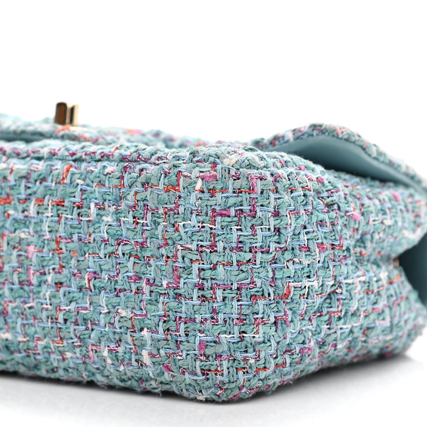 Tweed Quilted Mini Rectangular Flap Turquoise Purple White Red