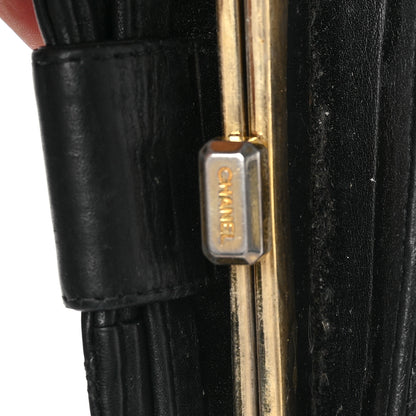 Chanel Lambskin Diamond Stitched French Wallet Black 8 of 8