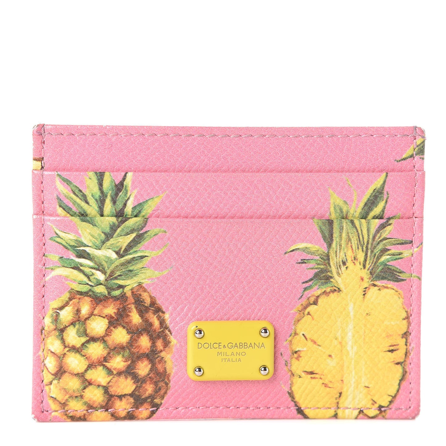 Dauphine Pineapple Print Card Holder Rosa