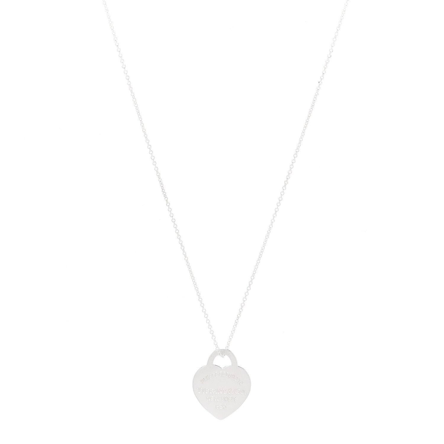 Tiffany Sterling Silver Small Return to Tiffany Heart Pendant Necklace 1 of 7