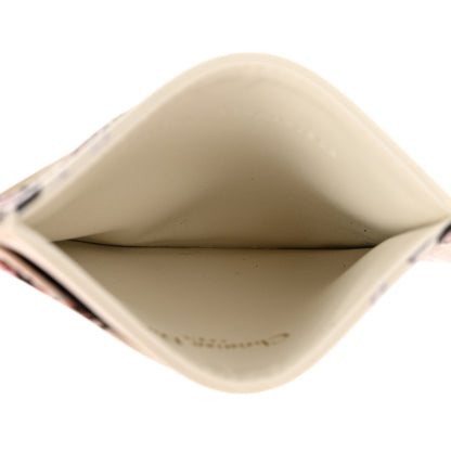 Christian Dior Calfskin Caro Floral Five-Slot Card Holder White Multicolor 5 of 9