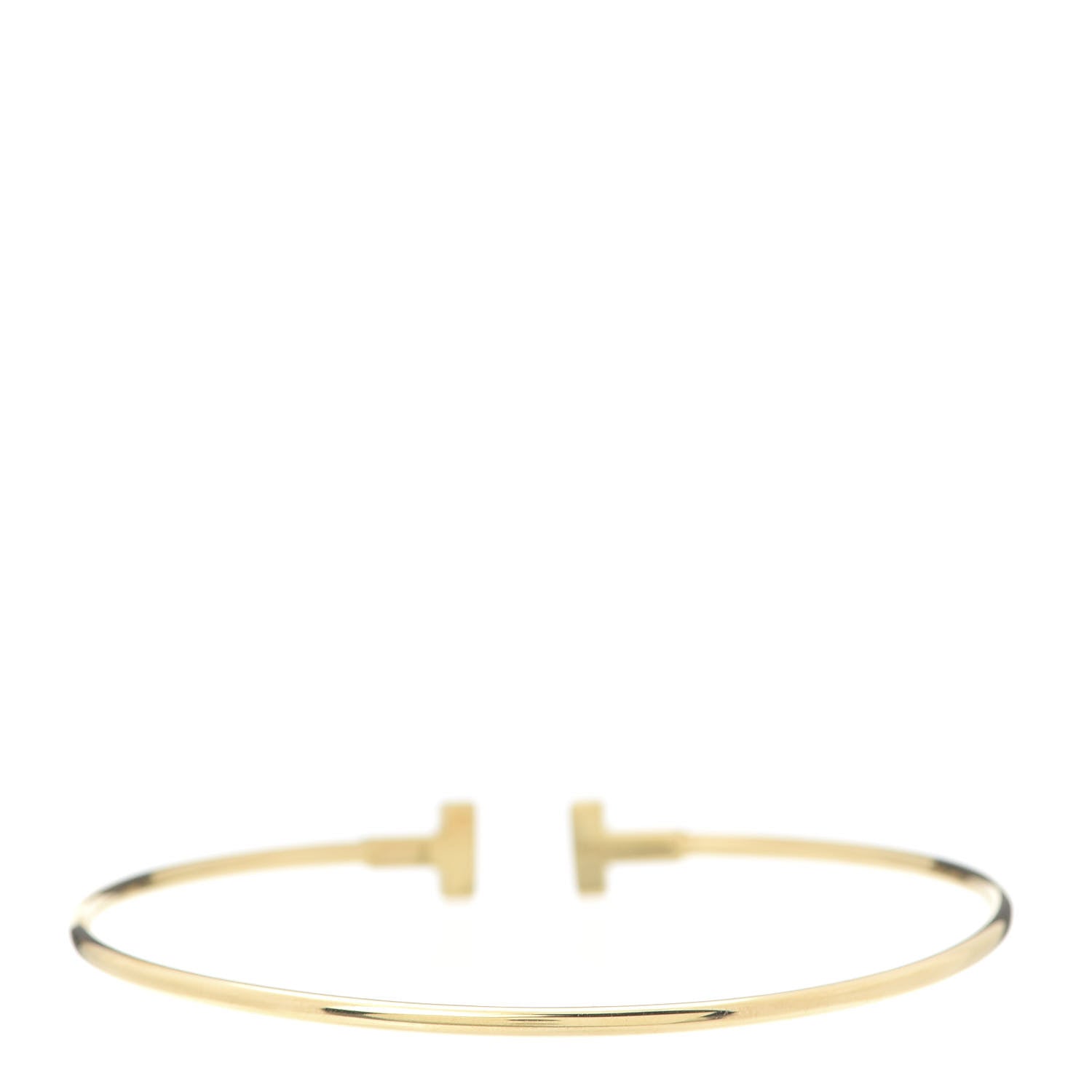 Tiffany 18K Yellow Gold Narrow T Wire Bracelet 3 of 5