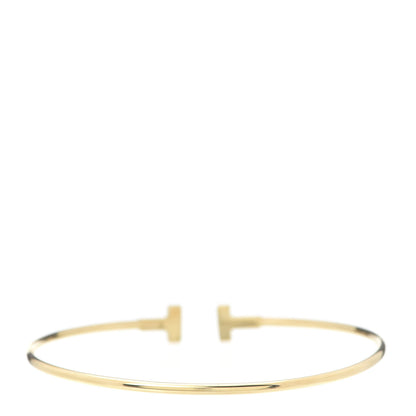 Tiffany 18K Yellow Gold Narrow T Wire Bracelet 3 of 5
