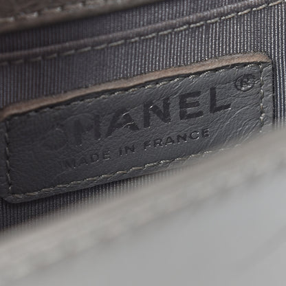 Chanel Metallic Aged Calfskin Quilted Small Boy Handle Flap Charcoal 5 of 8