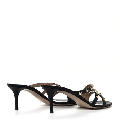 Valentino Garavani Calfskin Nappa Rockstud 60mm Slide Sandals 38 Black 5 of 12