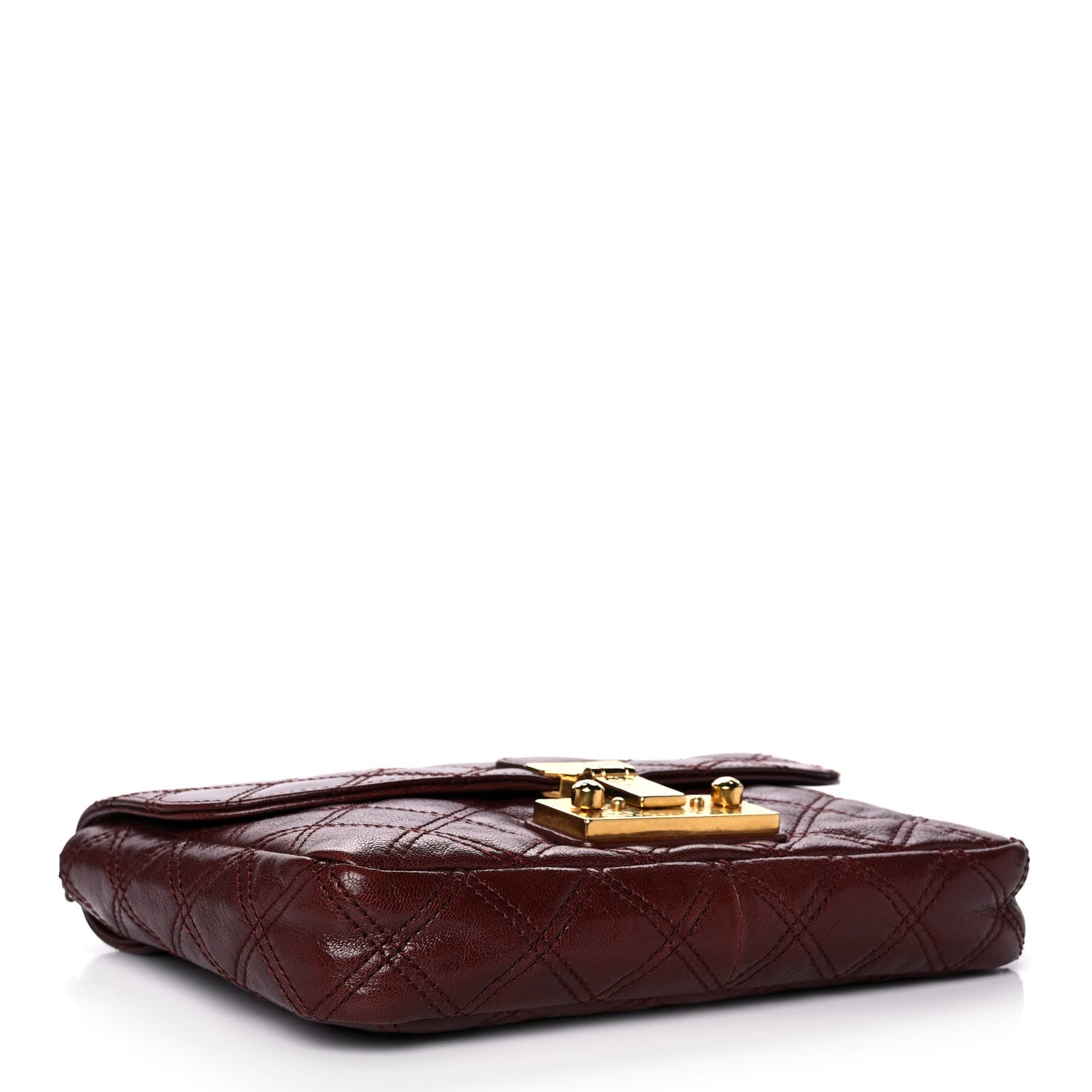 Marc Jacobs Lacquered Lambskin Baroque The Medium Single Flap Bordeaux 4 of 11