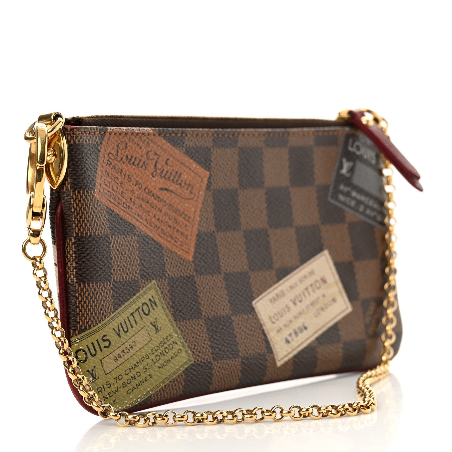 Louis Vuitton Damier Ebene Trunks Labels Pochette MM Milla 3 of 14