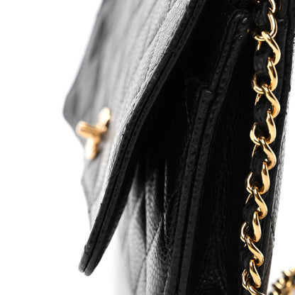 Chanel Caviar Quilted CC Turnlock Wallet On Chain WOC Black 12 of 13