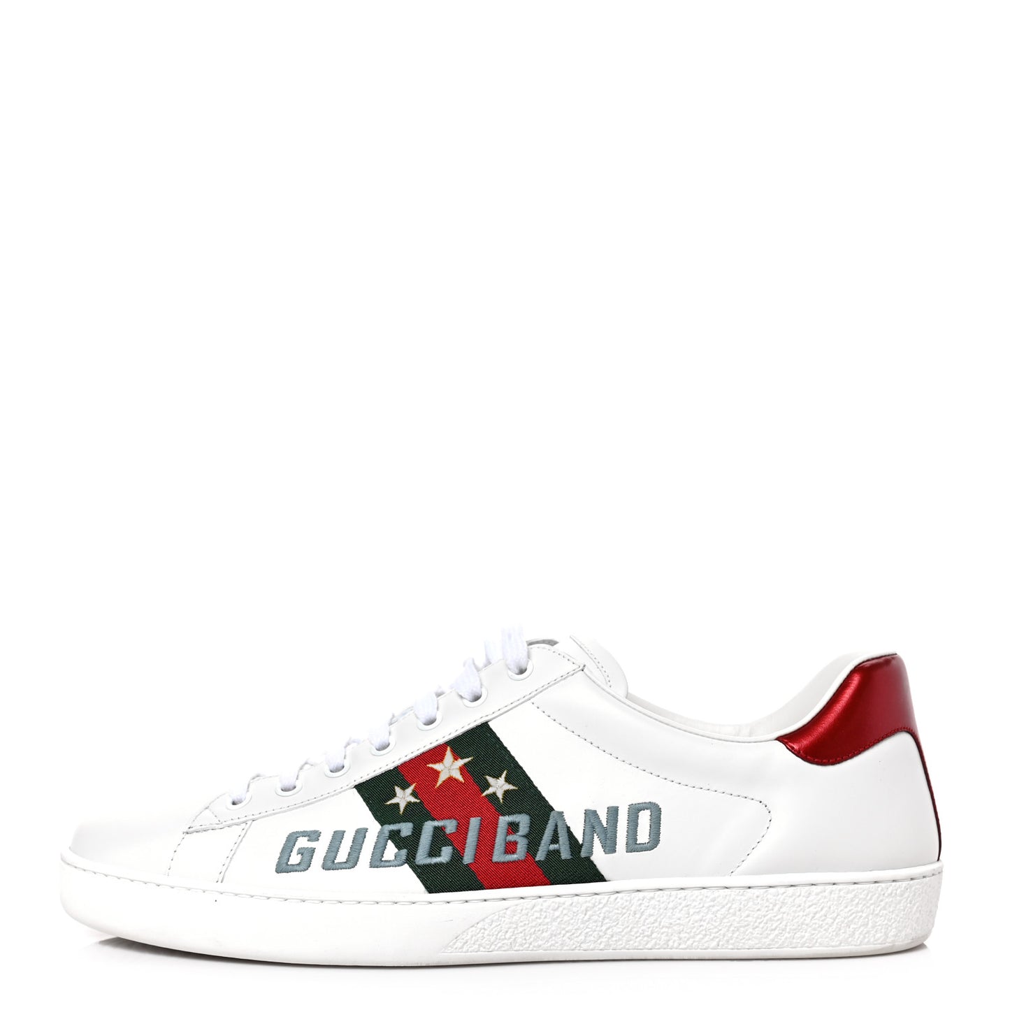 Calfskin Web Mens Gucci Band Ace Sneakers 11 White