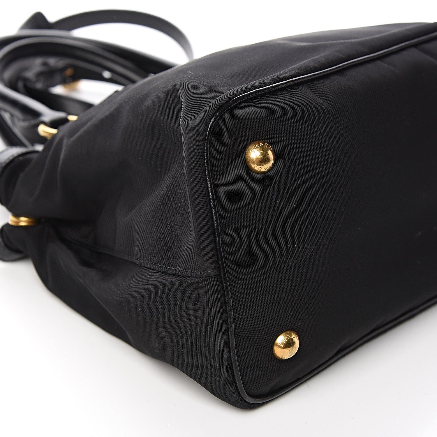 Prada Tessuto Nylon Soft Calf Tote Black 6 of 8