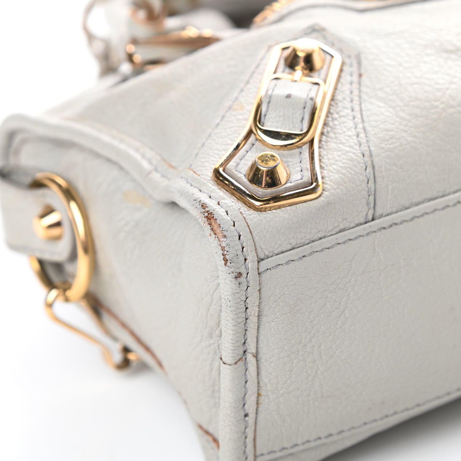 Balenciaga Chevre Gold Metallic Edge Hardware Mini City Gris Perle 9 of 19