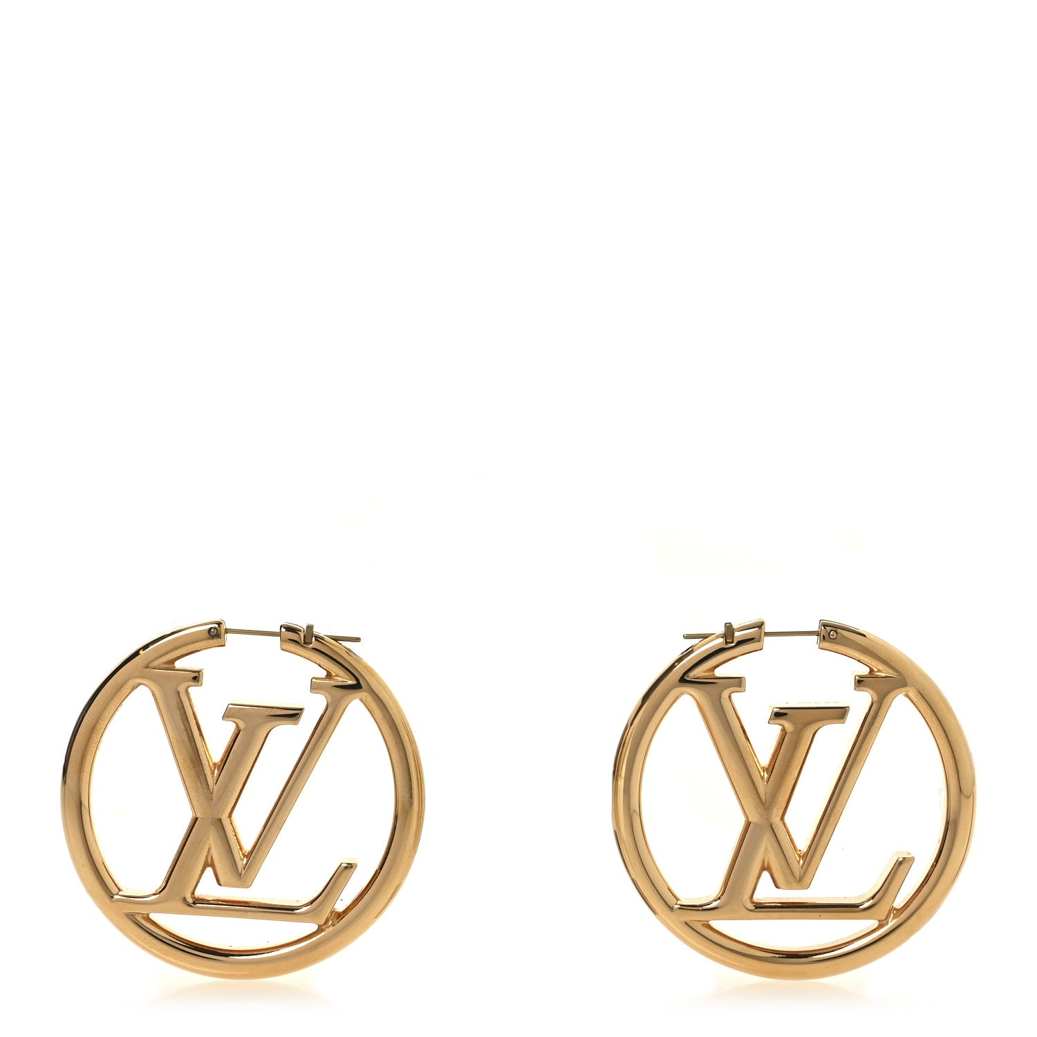 Louis Vuitton Metal Louise Hoop Earrings Gold 1 of 4