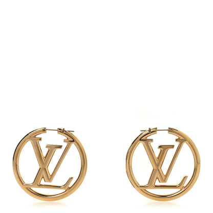 Louis Vuitton Metal Louise Hoop Earrings Gold 1 of 4