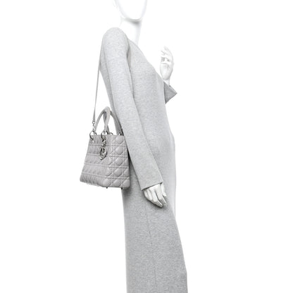 Christian Dior Lambskin Cannage Medium Lady Dior Grey 2 of 16