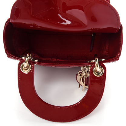 Christian Dior Patent Cannage Mini Lady Dior Red 5 of 10